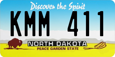 ND license plate KMM411