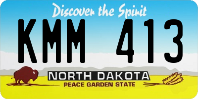 ND license plate KMM413