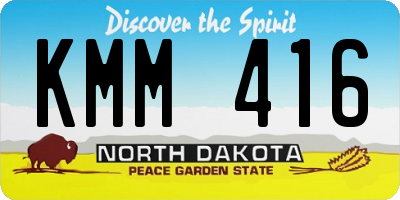 ND license plate KMM416
