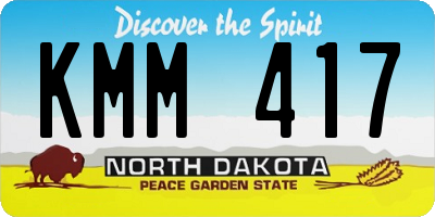 ND license plate KMM417