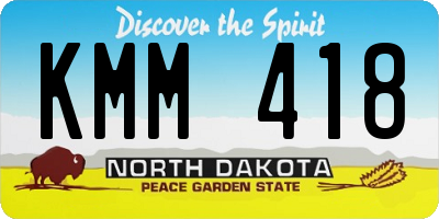 ND license plate KMM418