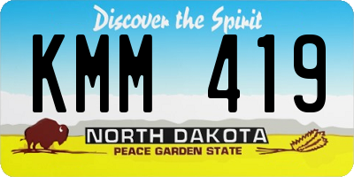 ND license plate KMM419