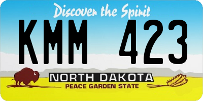 ND license plate KMM423