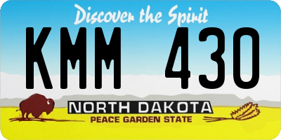 ND license plate KMM430