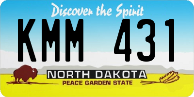ND license plate KMM431