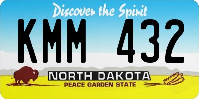 ND license plate KMM432