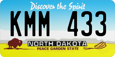 ND license plate KMM433