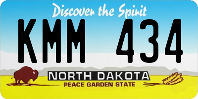 ND license plate KMM434
