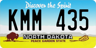 ND license plate KMM435