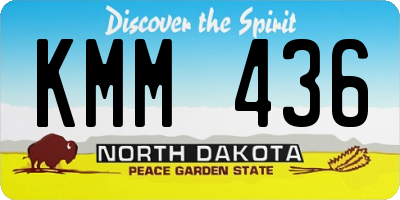 ND license plate KMM436