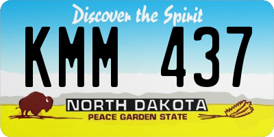 ND license plate KMM437