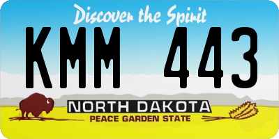 ND license plate KMM443