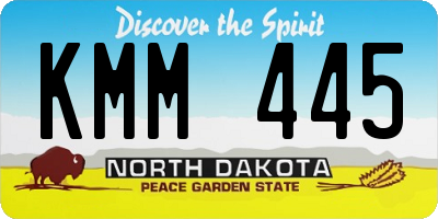 ND license plate KMM445