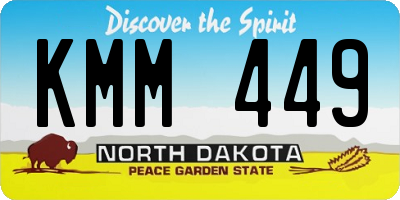 ND license plate KMM449