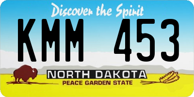 ND license plate KMM453