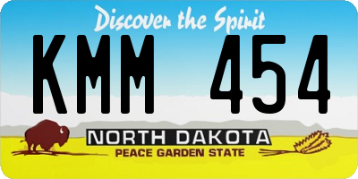 ND license plate KMM454