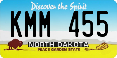 ND license plate KMM455
