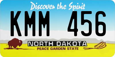 ND license plate KMM456