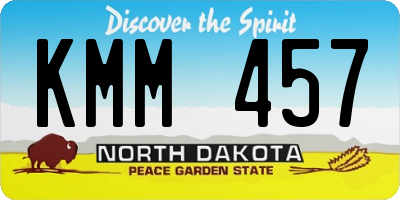 ND license plate KMM457