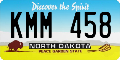 ND license plate KMM458