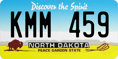 ND license plate KMM459
