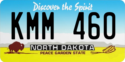 ND license plate KMM460