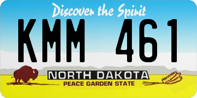ND license plate KMM461