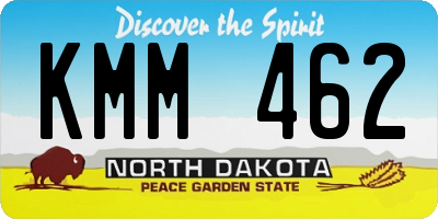 ND license plate KMM462