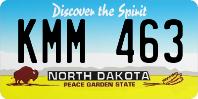 ND license plate KMM463