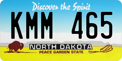ND license plate KMM465