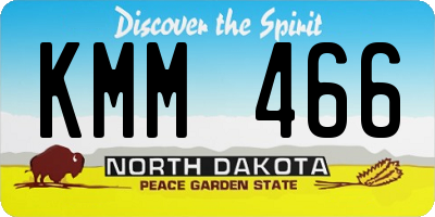 ND license plate KMM466