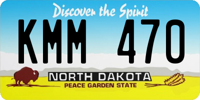 ND license plate KMM470