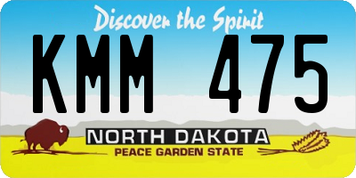 ND license plate KMM475