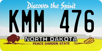ND license plate KMM476