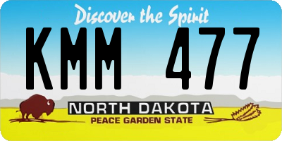 ND license plate KMM477