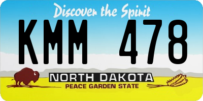 ND license plate KMM478