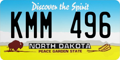 ND license plate KMM496