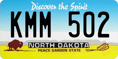 ND license plate KMM502