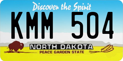 ND license plate KMM504