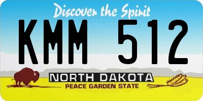 ND license plate KMM512