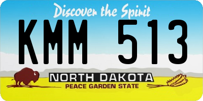 ND license plate KMM513