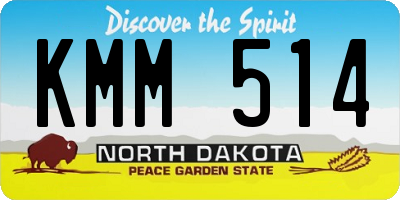 ND license plate KMM514