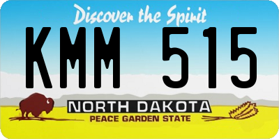 ND license plate KMM515