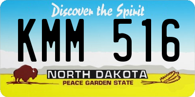 ND license plate KMM516