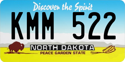 ND license plate KMM522