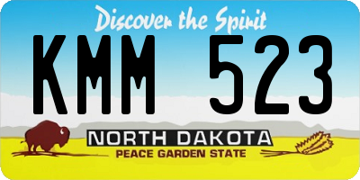 ND license plate KMM523