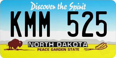ND license plate KMM525