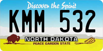ND license plate KMM532