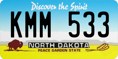 ND license plate KMM533