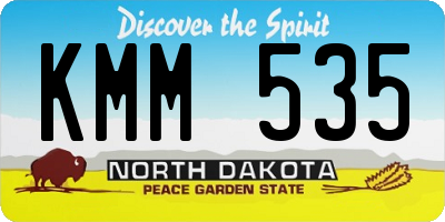 ND license plate KMM535